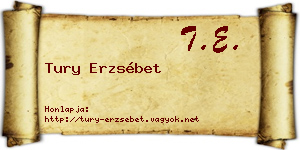 Tury Erzsébet névjegykártya